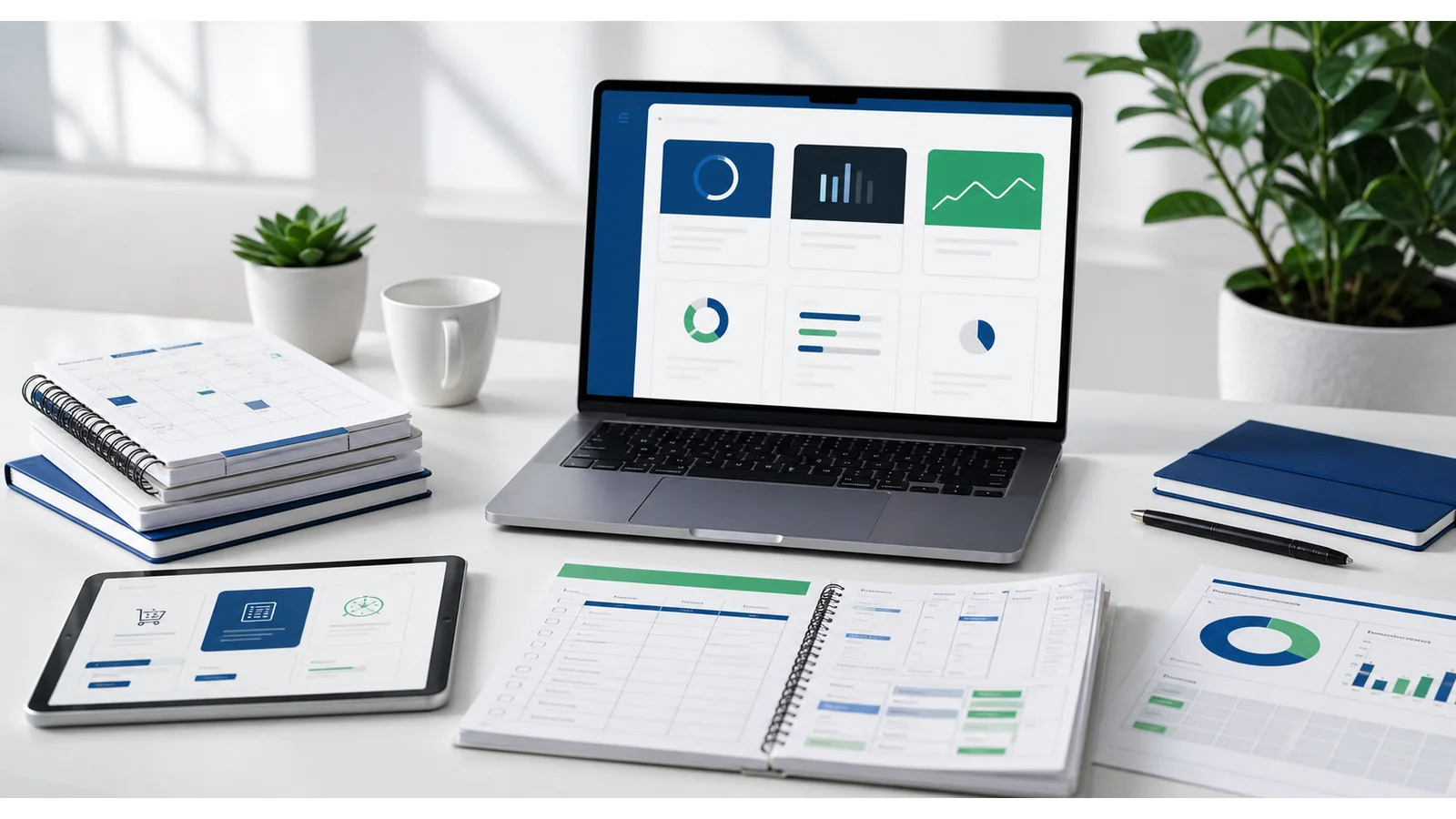 Premium DaveWays digital product workspace with planning dashboards, worksheets, and product screens